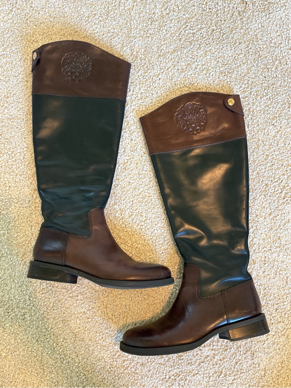 Vince Camuto leather Fabina wide calf boots